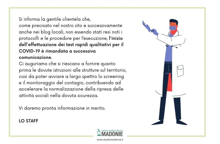 Avviso test rapidi qualitativi COVID-19